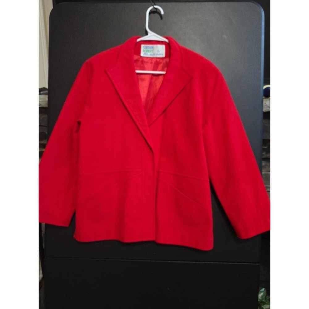 Samuel Robert Ultrasuede red vintage womens coat size 10 Made in USA.
